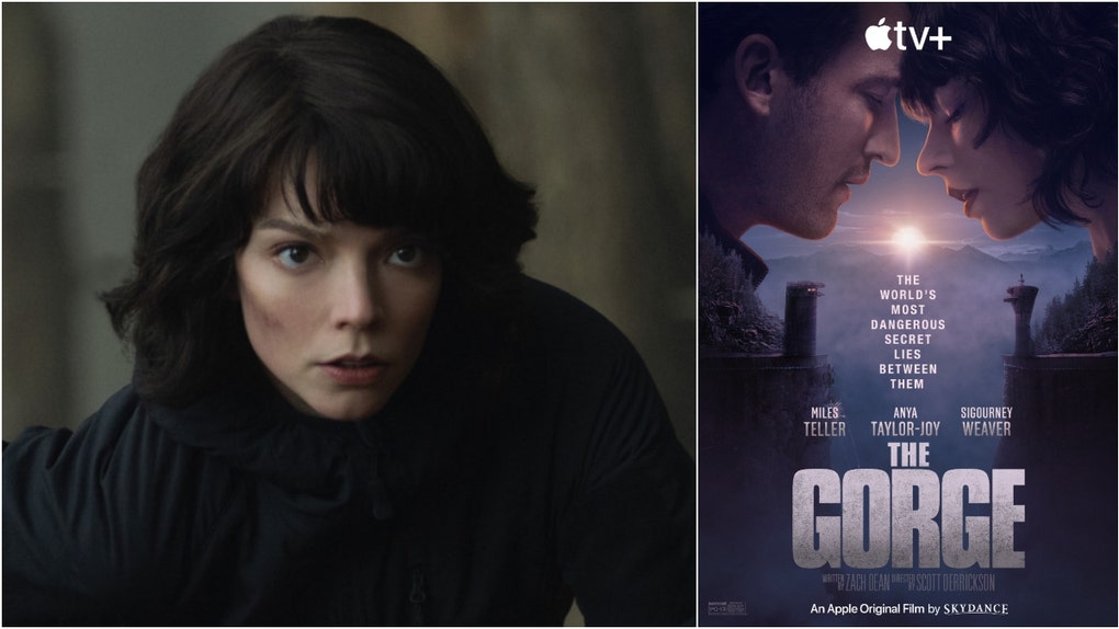 "The Gorge" with Miles Teller and Anya Taylor-Joy is a very fun movie. What is the plot? Read a review from OutKick's David Hookstead. (Credit: Apple TV+)
