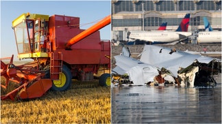 Kansas farmers came together for a powerful tribute to Bob and Lori Schrock. The beloved couple was killed in the Washington, D.C. plane crash tragedy. (Credit: Getty Images)