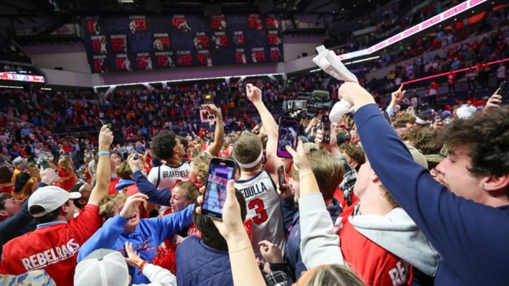 Ole Miss fined by SEC following court storming, along with throwing object onto the court against Tennessee