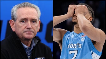 UNC AD Bubba Cunningham - the selection committee chair - receives a big bonus for the Tar Heels making the NCAA Tournament. How much is he getting in bonus money? (Photo by Jacob Kupferman/Getty Images and Jamie Schwaberow/NCAA Photos via Getty Images)