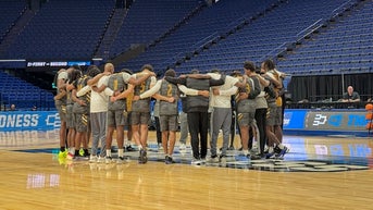 NCAA Tournament in Lexington, Kentucky Alabama State prays together following practice Via: Trey Wallace