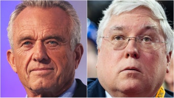 Robert Kennedy Jr. roasted West Virginia Governor Patrick Morrisey for being overweight. Watch a video of his comments. (Tom Williams/CQ-Roll Call, Inc via Getty Images and Photo by Michael M. Santiago/Getty Images)