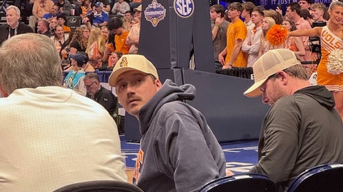 Morgan Wallen enjoyed the Tennessee basketball win over Texas at the SEC Tournament on Friday. Via: Trey Wallace