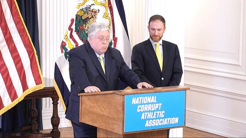 West Virginia Governor Patrick Morrisey says state will launch investigation into NCAA Tournament Selection committee 

Via: WVU Governor