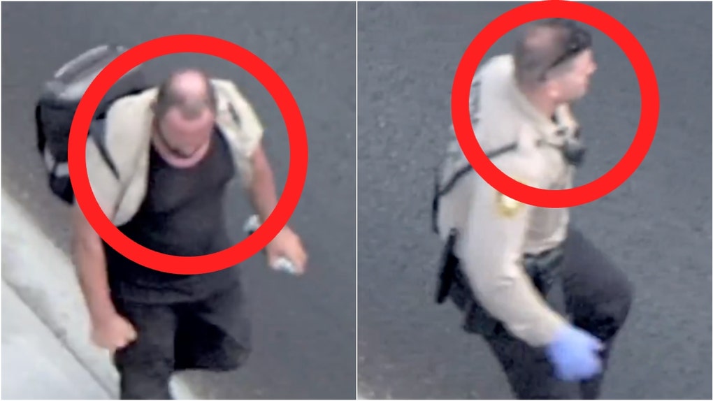 Las Vegas police arrested a man after he attempted to spray paint them. Watch the video released by the police. (Credit: Las Vegas Police Department Video, Public Domain)