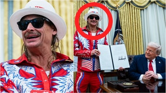 The internet has a lot of opinions about Kid Rock's outfit he wore to the White House to meet with President Donald Trump. Check out the reactions. (Photographer: Al Drago/Bloomberg via Getty Images and Al Drago/Bloomberg via Getty Images)
