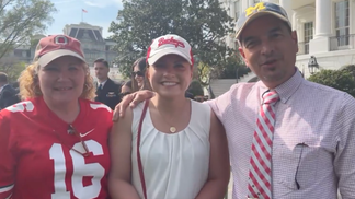 michigan fan wore michigan hat to ohio state white house party