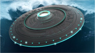 Newly released UFO footage filmed by the United States Navy appears to show something coming out of the water. Watch the video. (Credit: Getty Images Creative)
