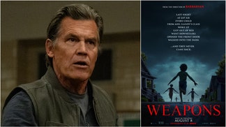 Several photos have been released for the upcoming movie "Weapons." What is the movie about? Josh Brolin and Julia Garner are the stars. When does it come out? (Credit: Warner Bros. Media Site)