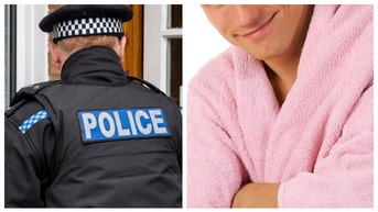 drug dealer runs from cops in girlfriend's pink bathrobe