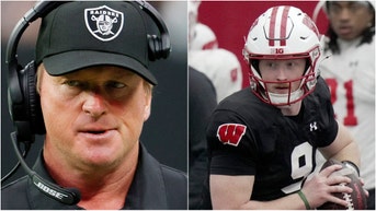 Former NFL coach Jon Gruden fired up the Wisconsin Badgers with an epic speech. Watch a video of his speech. (Credit: Mark Hoffman/Milwaukee Journal Sentinel via USA Today Sports Network)