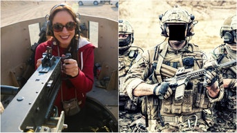A photo of Green Berets with old Redskins cheerleaders is going viral. (Credit: U.S. Army photo by Spc. Connor Mendez/Released/Public Domain/https://www.dvidshub.net/image/1157586/washington-redskins-cheerleader-visit-us-special-forces-soldiers and Getty Images Creatives)