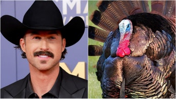 Country music star Riley Green shot a massive turkey. Check out photos of the turkey he killed. (Credit: Getty Images Creatives and Photo by Jason Kempin/Getty Images)