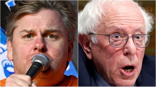 Tim Dillon ripped Democrats for hiding from doing popular podcasts. Watch a video of his comments with Tom Papa. (Photo by Kevin Dietsch/Getty Images and Photo by Michael S. Schwartz/Getty Images)