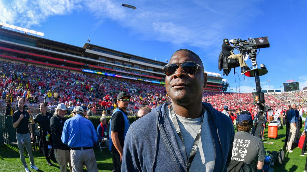 Keyshawn Johnson looks onward