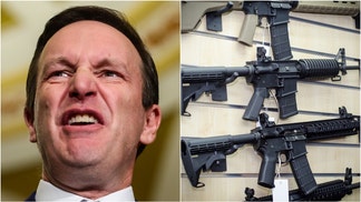 Connecticut Senator Chris Murphy is getting destroyed on social media after lying about firearm suppressors. What did he say? What are the responses? (Photo by Samuel Corum/Getty Images and Getty Images Creatives)