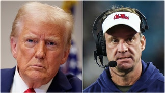 Ole Miss football coach Lane Kiffin is going viral after tweeting about the Gulf of America. What did he tweet? What are the reactions? (Photo by Andrew Harnik/Getty Images and Photo by James Gilbert/Getty Images)