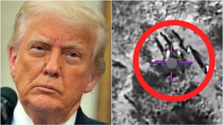 The White House released a video of terrorists being obliterated in Somalia. Watch the awesome combat footage. (Credit: White House Video/Public Domain/https://x.com/WhiteHouse/status/1924943241331286418 and Photo by Chip Somodevilla/Getty Images)