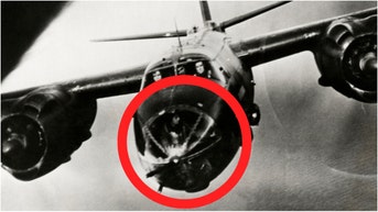 An incredible photo shows a B-26 bomber during WWII with Colonel Reb of Ole Miss as the nose paint. Check out the awesome photo. (Photo by Underwood Archives/Getty Images)