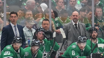 dallas stars superfan natalie gauvreau boobs behind dallas stars bench game 7