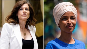 Nancy Mace appeared to take a not-so-subtle shot at Ilhan Omar with a tweet about a swear jar. What did her tweet say? What are the reactions? (Photo by Andrew Harnik/Getty Images and Photo by Stephen Maturen/Getty Images)