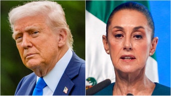 President Donald Trump ripped Mexican President Claudia Sheinbaum for not allowing the military to go into Mexico to hit drug cartels. Watch a video of his comments. (Photo by JULIO CESAR AGUILAR/AFP via Getty Images and Photo by Andrew Harnik/Getty Images)