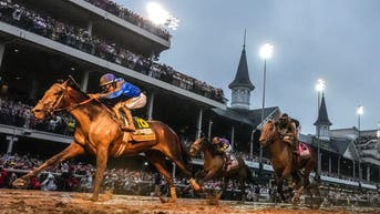 Sovereignty wins the 151st Kentucky Derby at Churchill Downs on Saturday, May 3, 2025.