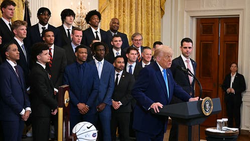 Donald Trump welcomed the Florida Gators to the White House. 

