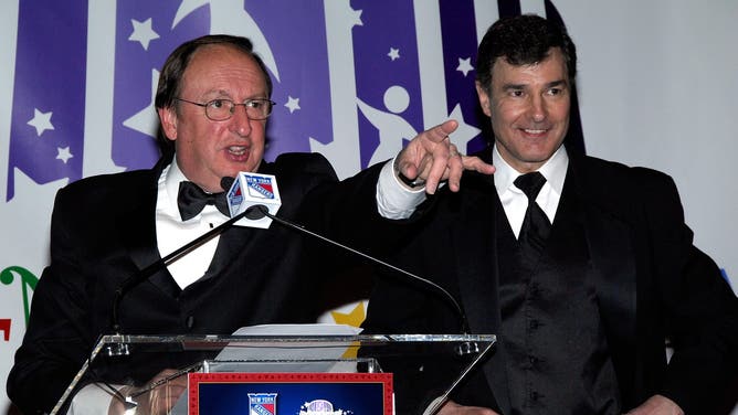 New York Rangers color analyst Joe Micheletti (right) decided to retire following the retirement of his longtime partner, Sam Rosen (left), which starts a new era of Rangers broadcasts. 