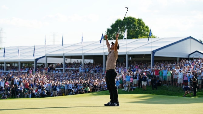 Xander Schauffele celebrates winning the 2024 PGA Championship at Valhalla Golf Club in Louisville, Kentucky. (Photo Credit: Adam Cairns-USA TODAY Sports)