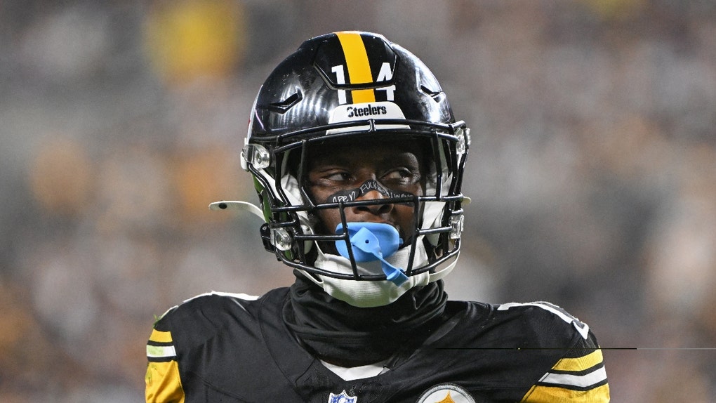 George Pickens looks to the sideline