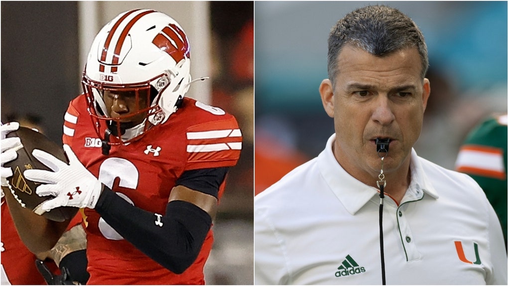 The Miami Hurricanes are being sued by the Wisconsin Badgers after alleging tampering with Xavier Lucas to get him to transfer. What are the details of the case? (Photo by John Fisher/Getty Images and Michael Pimentel/ISI Photos/Getty Images)
