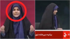 Iranian state TV was bombed during a broadcast. (Credit: Iranian State TV/Screenshot/https://x.com/sentdefender/status/1934630263151018424)