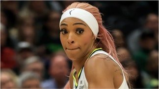 Dallas Wings player DiJonai Carrington wants people to know she's not a dirty player. She fired off a cringe tweet claiming she just plays hard. (Photo by Scott Eklund/NBAE via Getty Images)