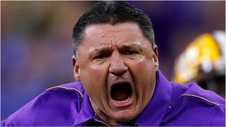 Former LSU coach Ed Orgeron wasn't happy with an Alabama fan who said "Roll Tide!" (Photo by Jonathan Bachman/Getty Images)