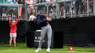 Cameron Young tees off during the final round of 2024 Rocket Mortgage Classic at Detroit Golf Club in Michigan. (Photo credit: Junfu Han-USA TODAY NETWORK)