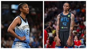Angel Reese of the Chicago Sky and Brittney Griner of the Atlanta Dream