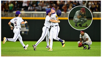 Arkansas Blows Win With 9th Inning Collaspe Against LSU, Razorbacks Officially Cursed At College World Series Via: LSU Athletics