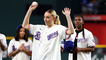 
Paige Bueckers Throws Impressively ‘Nonchalant’ First Pitch At Texas Rangers Game