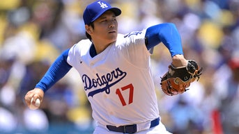 Shohei Ohtani pitching for the Los Angeles Dodgers
