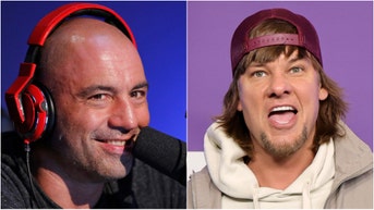 Men trust podcasts to get their news. (Photo by Dia Dipasupil/Getty Images and Photo by: Vivian Zink/Syfy/NBCU Photo Bank/NBCUniversal via Getty Images)