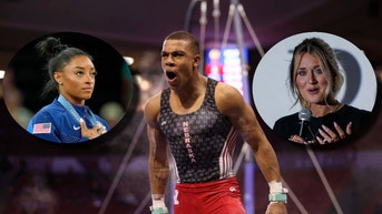 Male College Gymnast Calls Out Riley Gaines Amid Trans Feud With Simone Biles