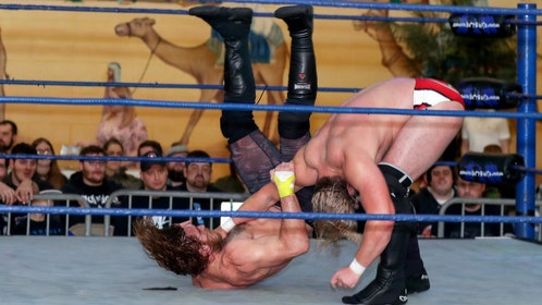 A couple chokeslam a guy during their wedding