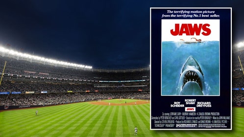 Jaws poster and Yankee Stadium