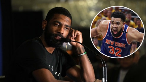 Kyrie Irving and Karl-Anthony Towns