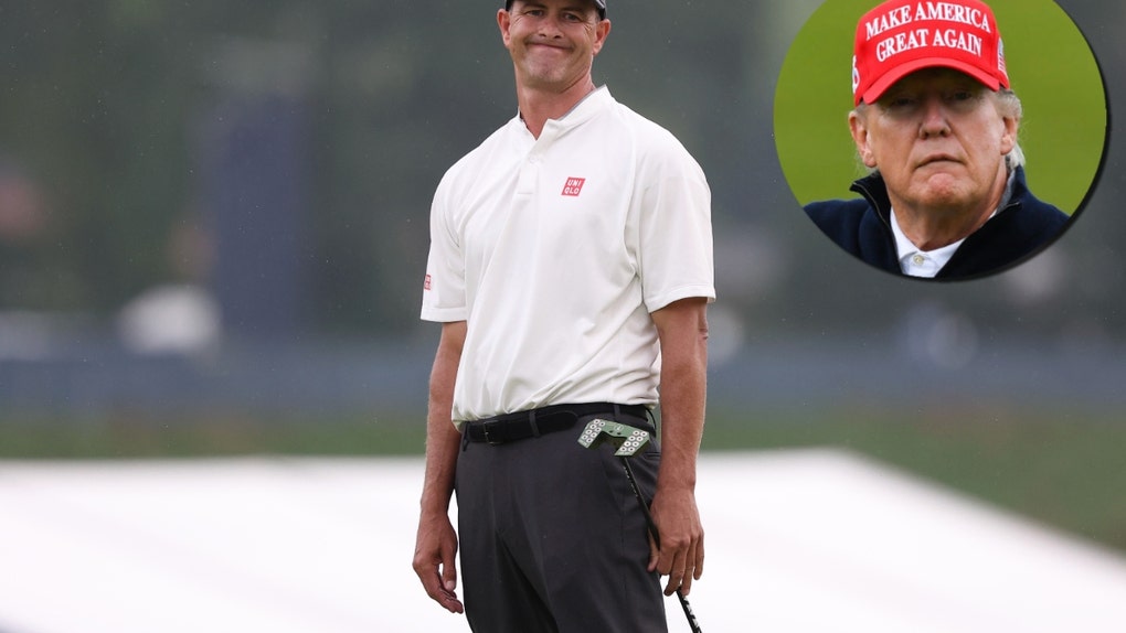 Adam Scott and President Donald Trump