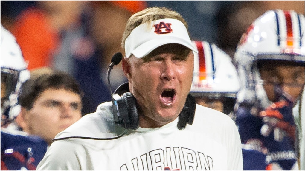 Auburn football coach Hugh Freeze slammed people using social media too much. Watch a video of his comments. Will the Tigers improve in 2025? (Photo by Michael Chang/Getty Images)