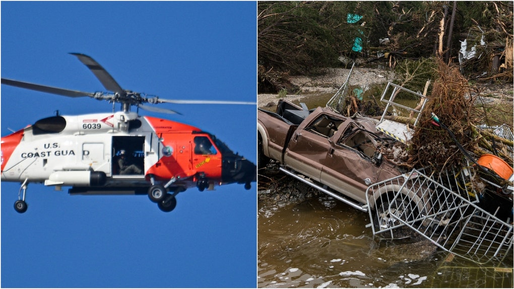 Coast Guard hero Scott Ruskan spoke out after saving 165 lives after the flooding in Texas. What are the flood details? What is the death toll? (Photo by Eric Vryn/Getty Images and Photo by MIGUEL J. RODRIGUEZ CARRILLO/AFP via Getty Images)