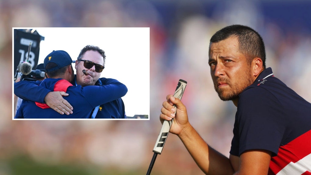 Xander Schauffele and his father.