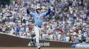 Pete Crow Armstrong of the Chicago Cubs hits a home run